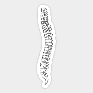 black and white minimalist human spine Sticker